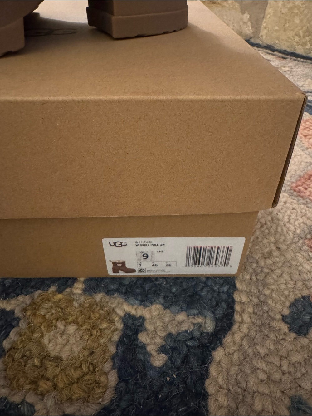 UGG Moxy Chestnut Shearling-Trim Platform Ankle Boots Size 9 NEW - Picture 3 of 6